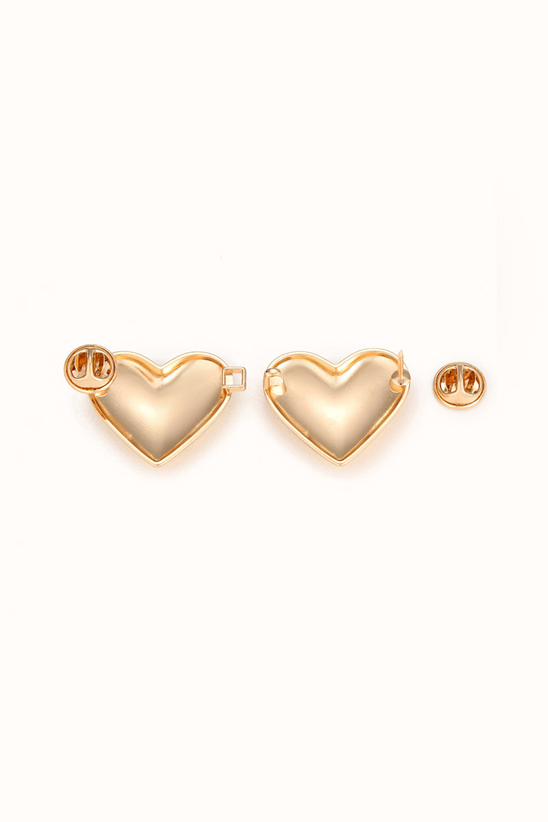 Gold Heart 2pc Jeans Pin, front view