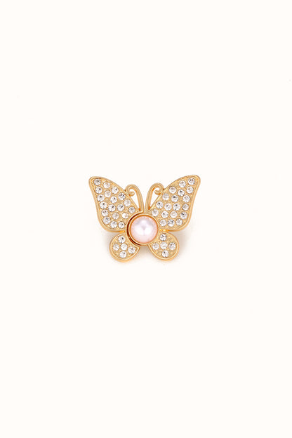 Butterfly Pearl Jeans Pin, front view