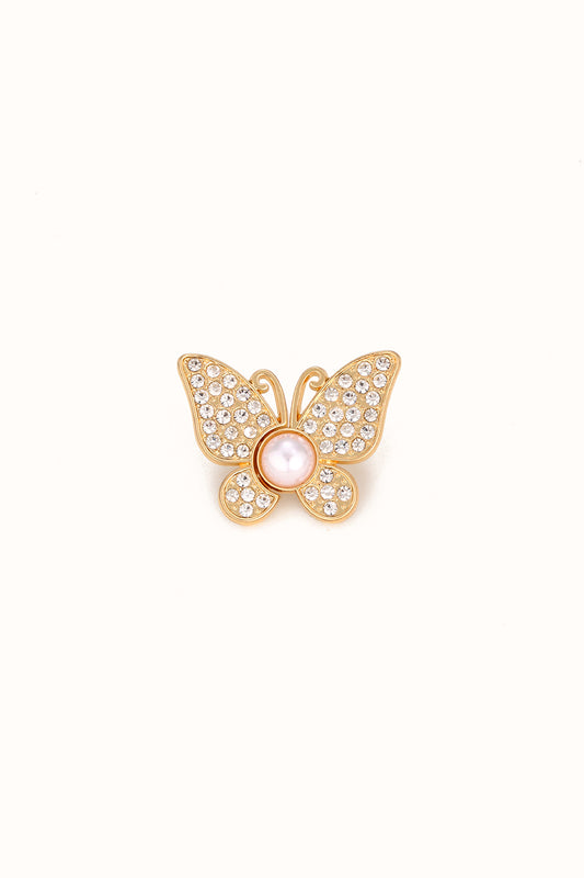 Butterfly Pearl Jeans Pin, front view