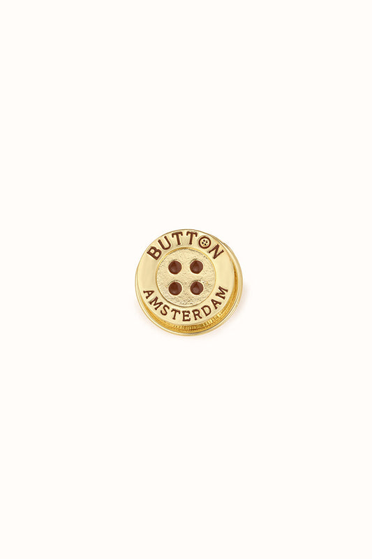Button Amsterdam gold-tone button magnetic brooch, front view