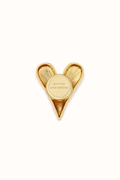 Golden Heart magnetic brooch, back view with 15 mm magnetic backing
