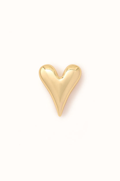 Golden Heart gold-tone elongated heart magnetic brooch, front view