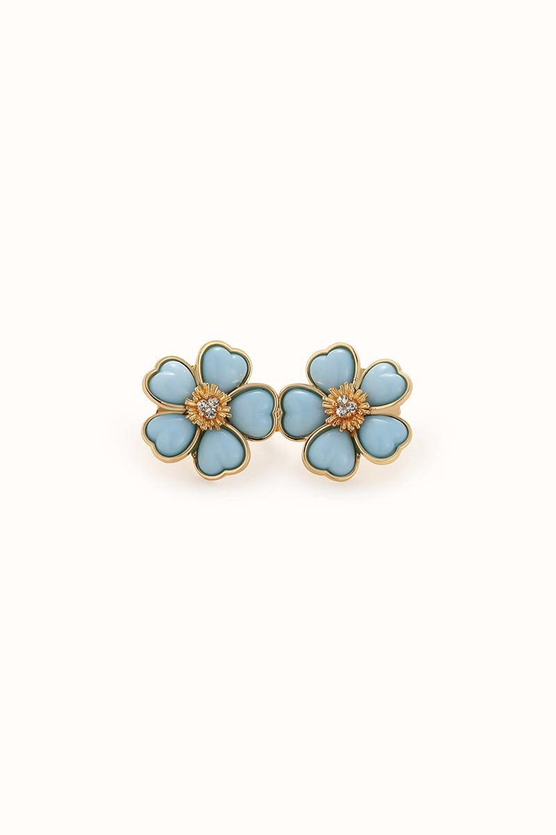 Madé Flower Blue 2pc Jeans Pin, front view